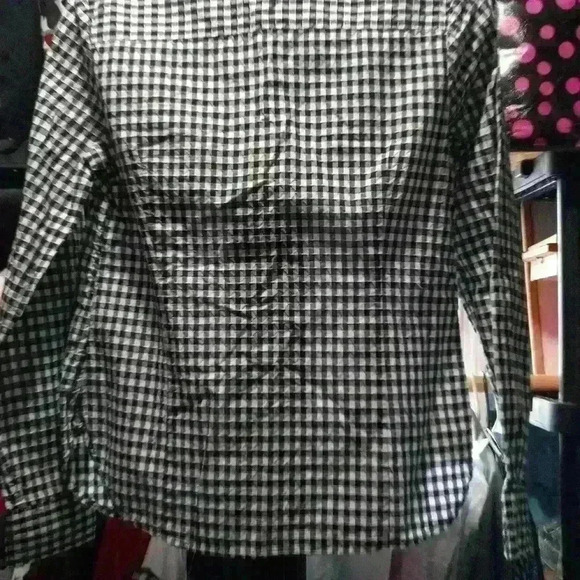 Tommy Hilfiger black and white checked shirt button down size S - Picture 8 of 8